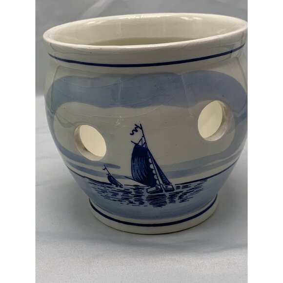 Delft Bulb pot Blue Holland Jumbo Flowerpot Handpainted Porcelain Windmill - Picture 4 of 9